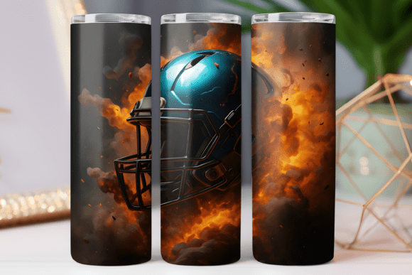 American Football Fire Tumbler Wrap 20oz: Tumbler Wraps & Graphics