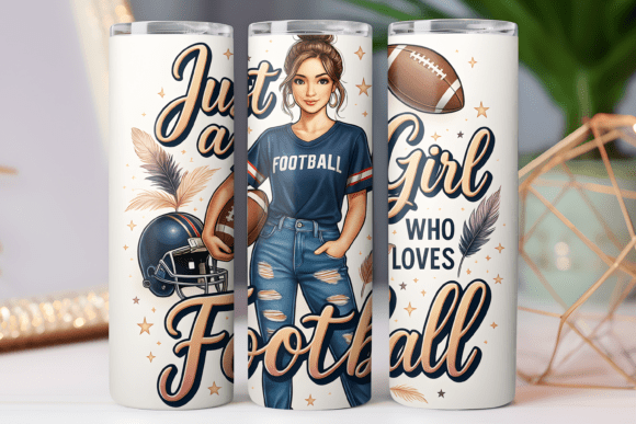 American Football Tumbler Girl 20oz: Graphics & Tumbler Wraps