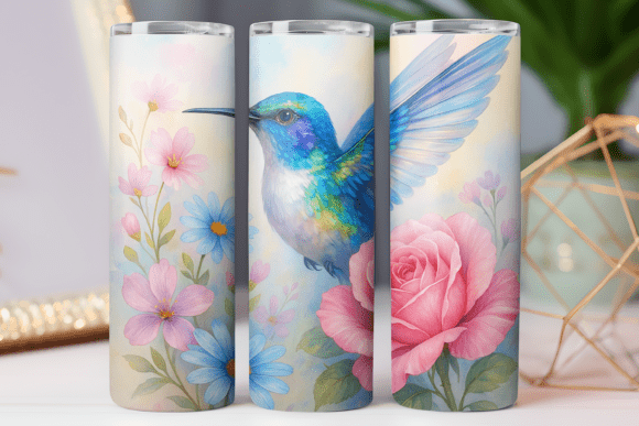 Bird Watercolor Animal Tumbler Wrap Graphics for Tumbler Wraps