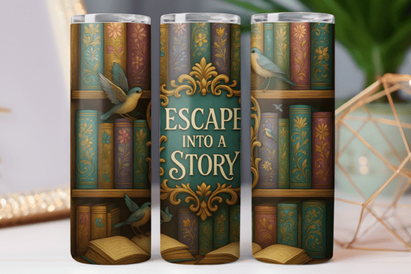 Book Lover Graphics: Tumbler Wraps for Branding