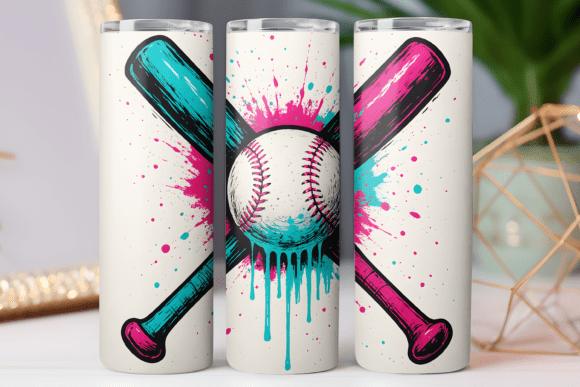 Color Baseball Tumbler Wrap 20oz Skinny