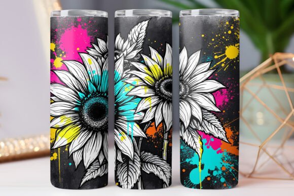 Colorful Sunflower Tumbler Wrap Graphics & Wraps
