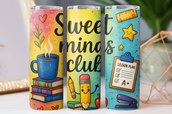 Colorful Teacher Tumbler Wrap: Graphics for Sellers