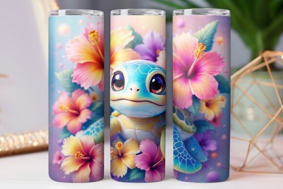 Cute Sea Turtle Tumbler Wrap Graphics for Crafters