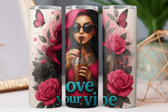 Floral Women Vibe Tumbler Wrap: Graphics & Tumbler Wraps