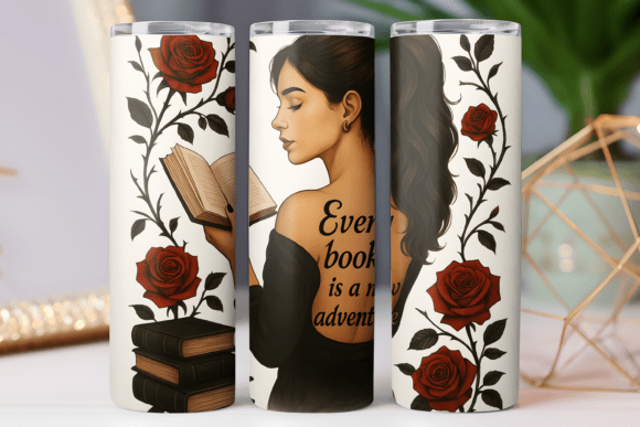 Girl Book Lover Tumbler Wrap: Graphics for Sellers