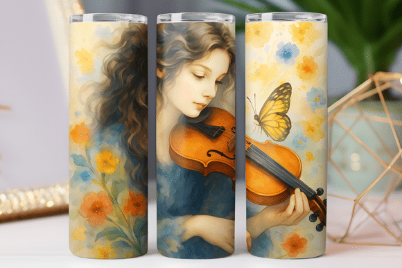 Girl Music Tumbler Wrap Graphics for Tumbler Wraps