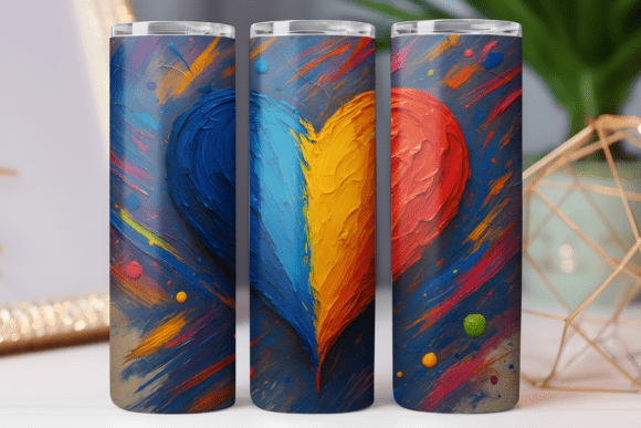Heart Abstract Pattern Tumbler Wrap 20oz: Graphics for Crafters