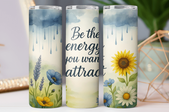 Motivational Tumbler Wraps Graphics for Skinny Design