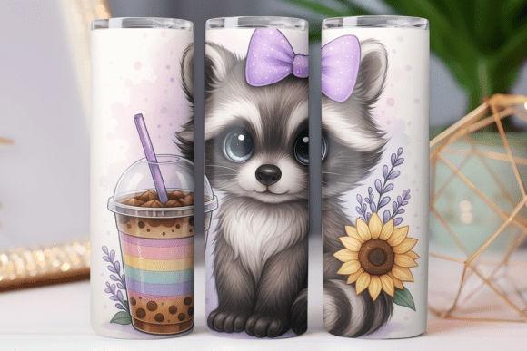 Racoon Tumbler Wrap Graphics for Local Branding