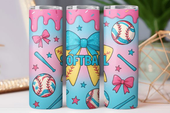 Softball Baseball Tumbler Wrap Graphics for Branding