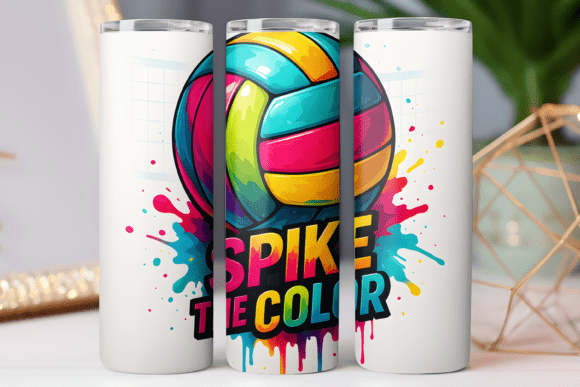 Spike Volleyball Tumbler Wrap Graphics for Local Branding