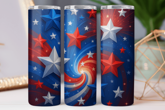 Star Patriotic Tumbler Wrap Png 20oz Art