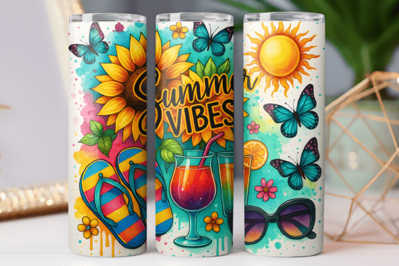 Summer Vibe Floral Tumbler Graphics & Wraps