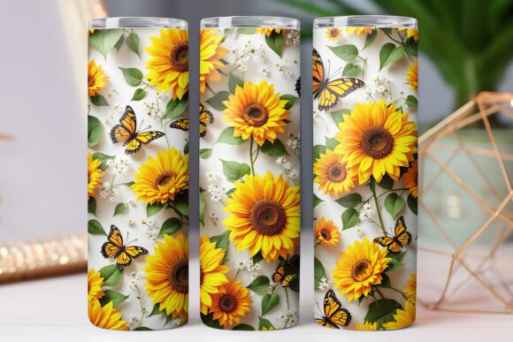 Sunflower Plant Tumbler Wrap Graphics for Tumbler Wraps