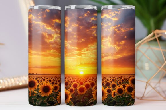 Sunflower Tumbler Wrap 20oz Sunset Photo: Graphics & Tumbler Wraps
