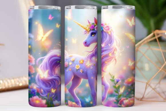 Unicorn Tumbler Wrap Photo 20oz Skinny Graphics & Wraps