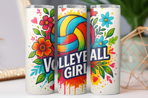 Volleyball Girl Tumbler Wrap Graphics & Tumbler Wraps
