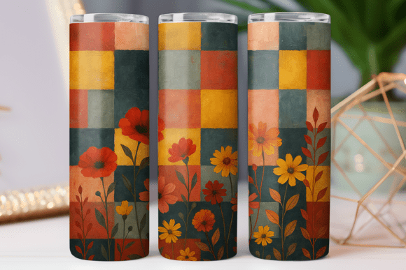 Watercolor Pattern Tumbler Wrap 20oz Graphics