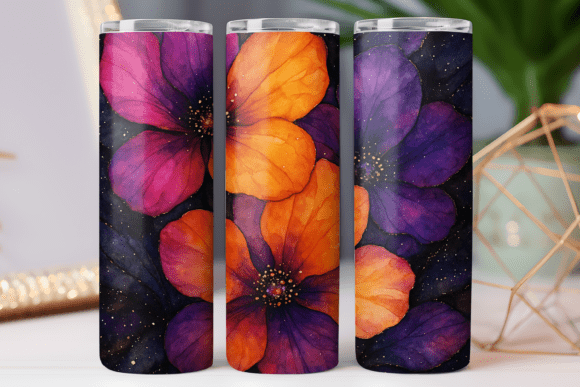 Watercolor Pattern Tumbler Wrap Graphics