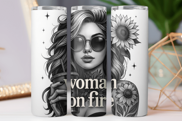 Women on Fire Tumbler Wrap Design Graphics for Tumbler Wraps