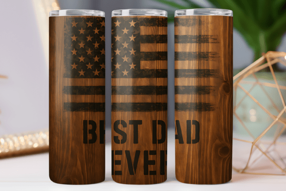 Wooden Father Tumbler Wrap Graphics for Crafters